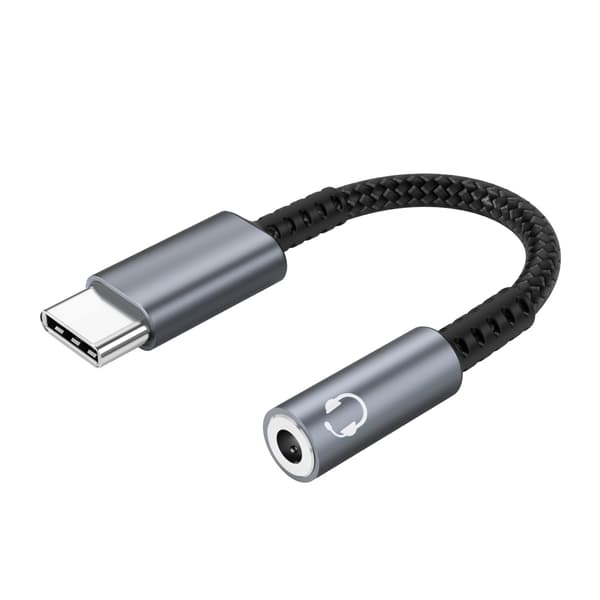 USB-C till 3,5 mm adapter för hörlurar Grey Grey